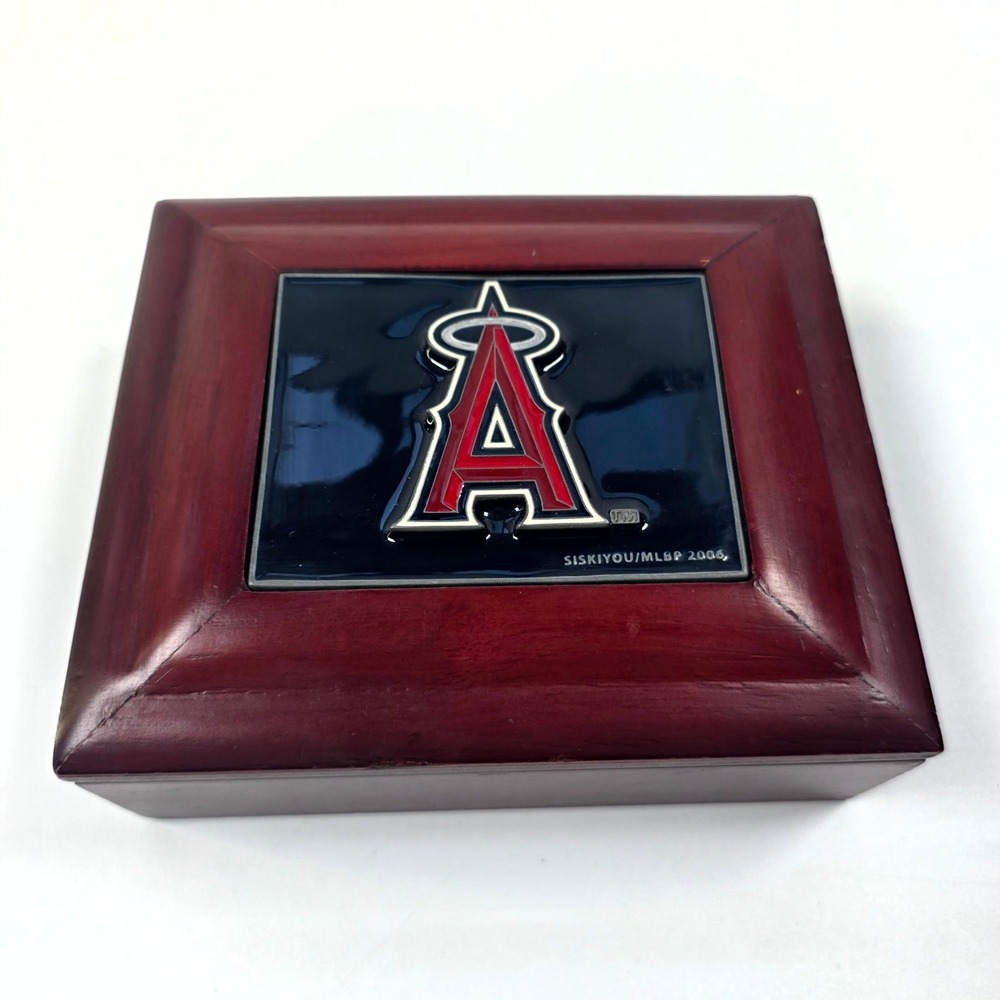 Siskiyou Los Angeles Angels Jewelry Box Mahogany Red MLB 2006 Wood Keepsake Case